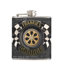 Custom Racing Flag Frisierte Auto Muscle Car Garag Flachmann