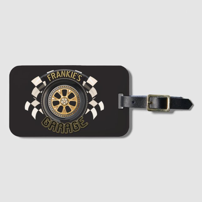 Custom Racing Flag Frisierte Auto Muscle Car Garag Gepäckanhänger (Vorderseite (Horizontal))