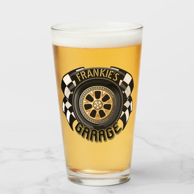 Custom Racing Flag Frisierte Auto Muscle Car Garag Glas (Vorne (Gefüllt))