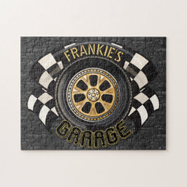 Custom Racing Flag Frisierte Auto Muscle Car Garag Puzzle