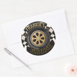 Custom Racing Flag Frisierte Auto Muscle Car Garag Runder Aufkleber