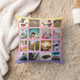 Custom Rainbow 16 Foto Collage Instagram Pillow Kissen