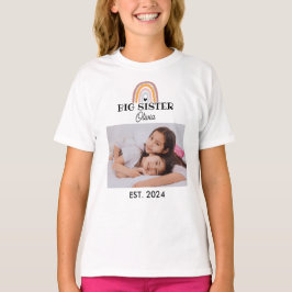 Custom Rainbow Big Sister mit Foto T-Shirt