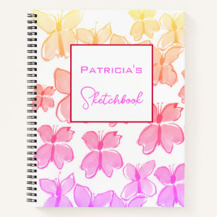 Custom Rainbow Butterfly Sketchbook Notizbuch