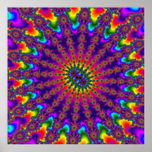 Custom Rainbow Fraktal Burst Poster