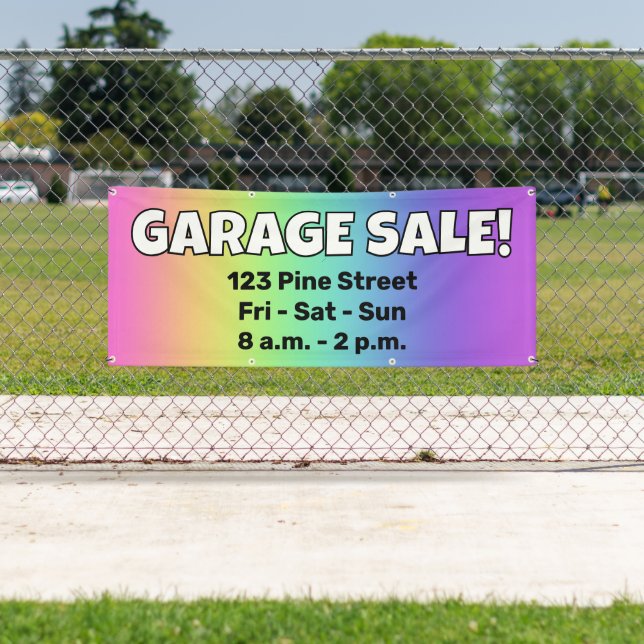 Custom Rainbow GARAGE Verkauf! Banner (Insitu)