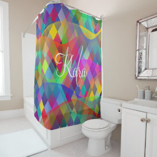 Custom Rainbow Harlequin mit farbigem Rauch Duschvorhang