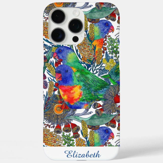Custom Rainbow Lorikeet Botanischer Garten Case-Mate iPhone Hülle (Rückseite)