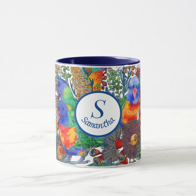 Custom Rainbow Lorikeet Botanischer Garten Tasse (Zentrum)