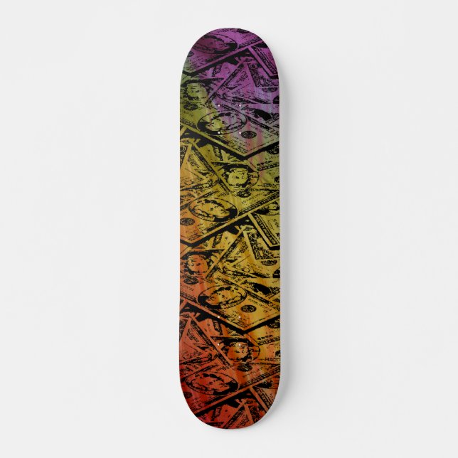 Custom Rainbow Money Skateboard (Vorne)