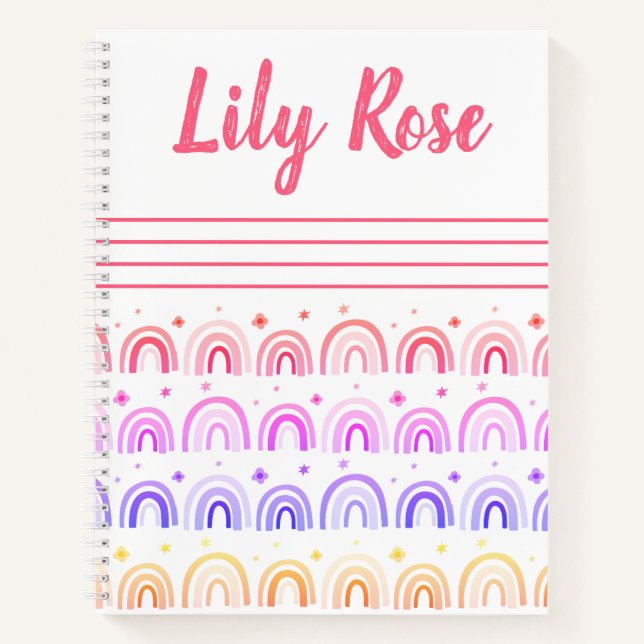 Custom Rainbow Pattern Kid's Notebook Notizbuch (Vorderseite)