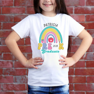 Custom Rainbow Pencil Pre-K Grad für Mädchen T-Shirt