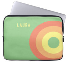 Custom Rainbow Target Laptop Bag - grün, peach