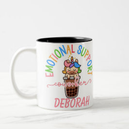 Custom Rainbow Unicorn Work Bestie Coffee Gift Zweifarbige Tasse