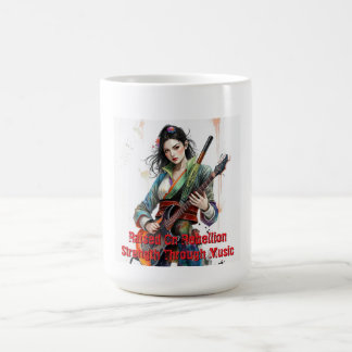 Custom Rainbow Warrior Girl Guitarist Art Inspirie Kaffeetasse