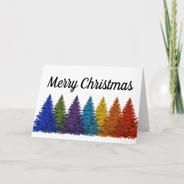 CUSTOM Rainbow Weihnachtskarte Feiertagskarte (Vorderseite)