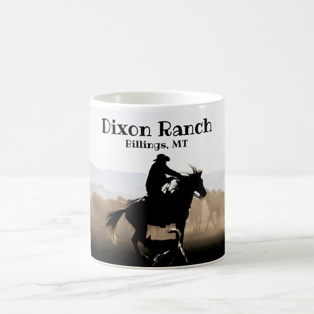 Custom Ranch Cowboy Horse Big Sky Tasse (Mittel)