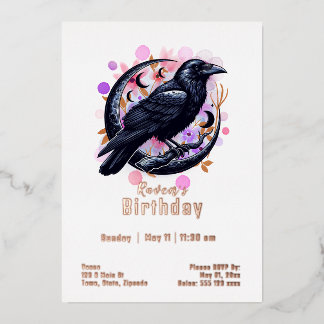 Custom Raven Birthday Folieneinladung