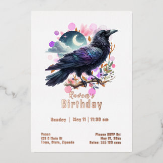 Custom Raven Birthday Folieneinladung