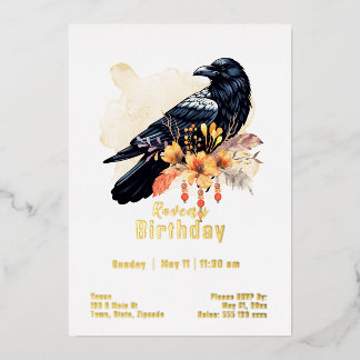 Custom Raven Birthday Folieneinladung