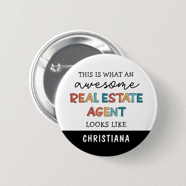 Custom Real Anwesen Agent Funny Phantastisch Realt Button (Vorne & Hinten)