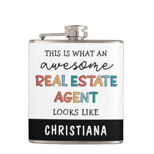 Custom Real Anwesen Agent Funny Phantastisch Realt Flachmann