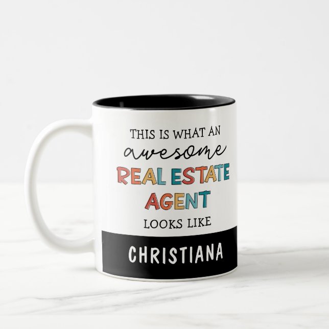 Custom Real Anwesen Agent Funny Phantastisch Realt Zweifarbige Tasse (Links)
