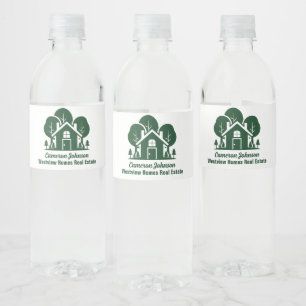 Custom Real Anwesen Company Forest Open House Wasserflaschenetikett