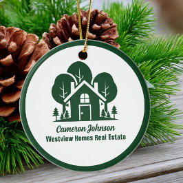 Custom Real Anwesen Company Green Zuhause Weihnach Keramik Ornament