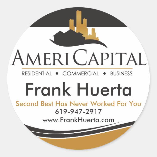 CUSTOM Real Anwesen Siegel V3 Runder Aufkleber (Vorderseite)