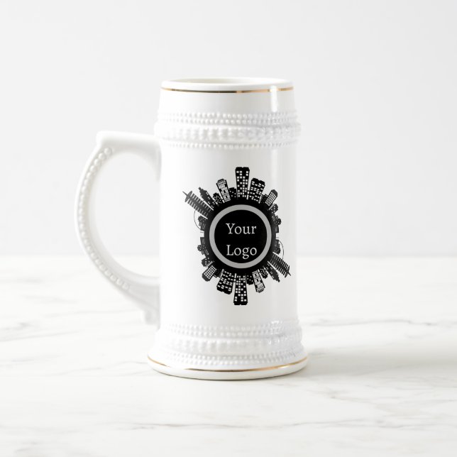 Custom Real Estate Agent Mug - Building Skyline Bierglas (Links)