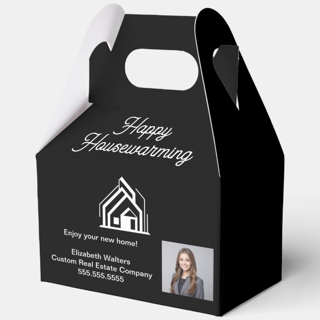 Custom Real Estate Agent Photo Housewarming Geschenkschachtel (Vorderseite)