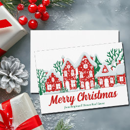 Custom Real Estate Company Merry Christmas Houses Feiertagskarte