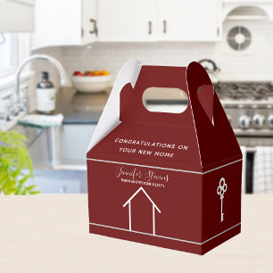 Custom Real Estate Modernes Red Housewarming Realt Geschenkschachtel