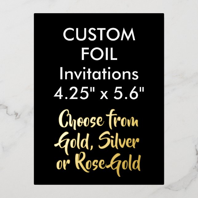 Custom Real Foil Einladungen GOLD 4,25" x 5,6" (Vorderseite)