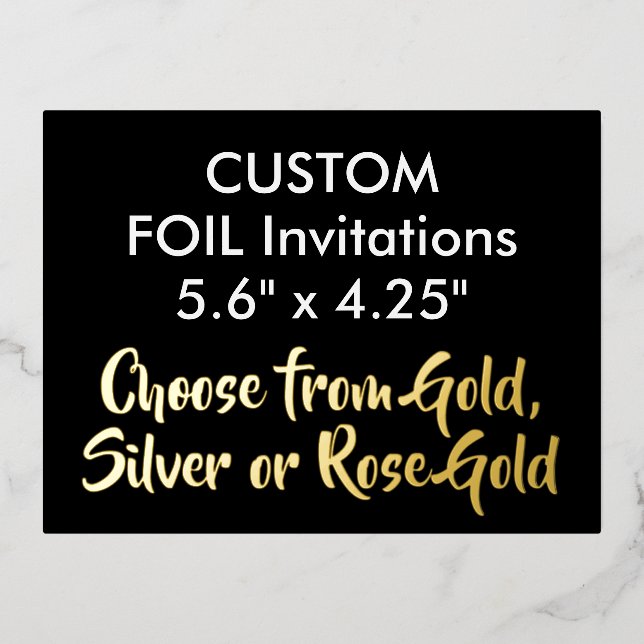 Custom Real Foil Einladungen GOLD 5.6" x 4.25" (Vorderseite)