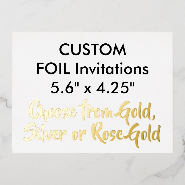 Custom Real Foil Einladungen GOLD 5.6" x 4.25" (Vorderseite)