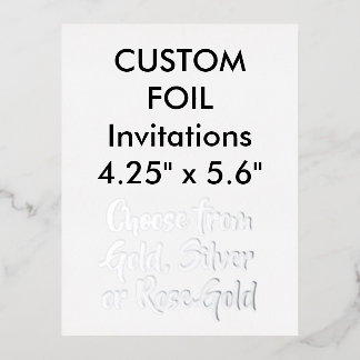 Custom Real Foil Einladungen SILVER 4.25"x5.6"