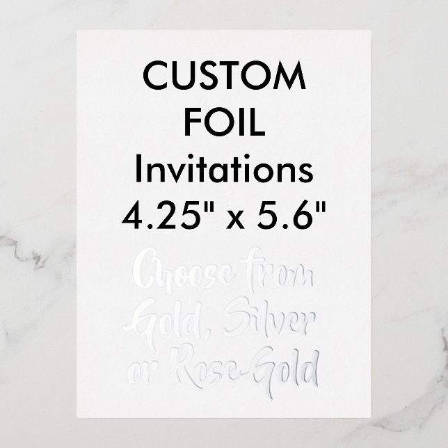 Custom Real Foil Einladungen SILVER 4.25"x5.6" (Vorderseite)