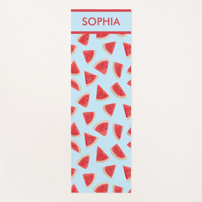 Custom Realistic Watermelon Slice Summer Pattern Yogamatte (Vorderseite)