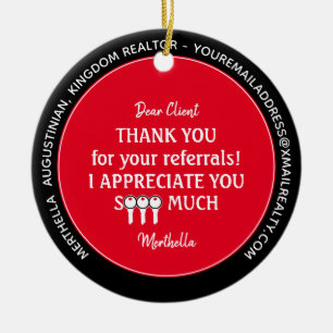 Custom Realtor Client Vielen Dank Weihnachtsmetall Keramik Ornament