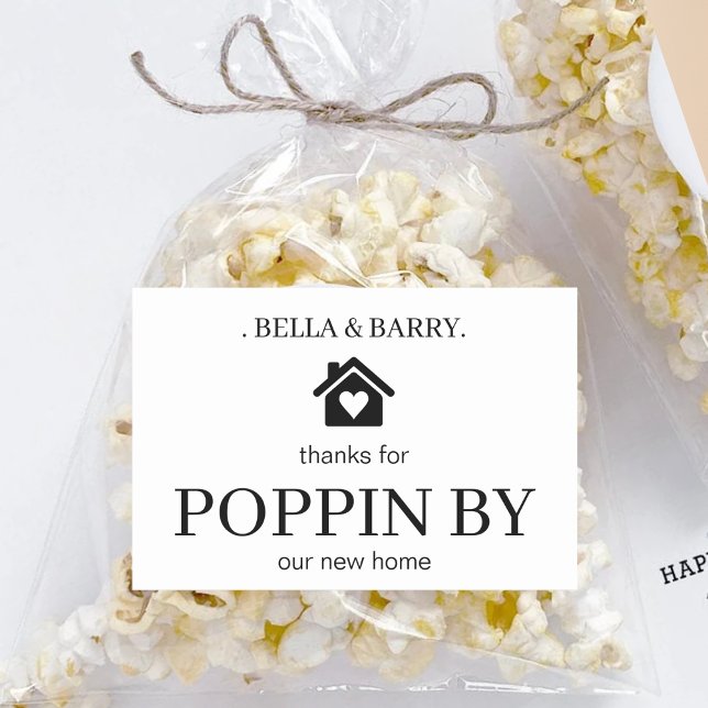 Custom Realtor Open House Housewarming Gastgeschen Rechteckiger Aufkleber (Von Creator hochgeladen)