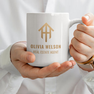 Custom Realtor Real Anwesen Agent Gold & White Kaffeetasse
