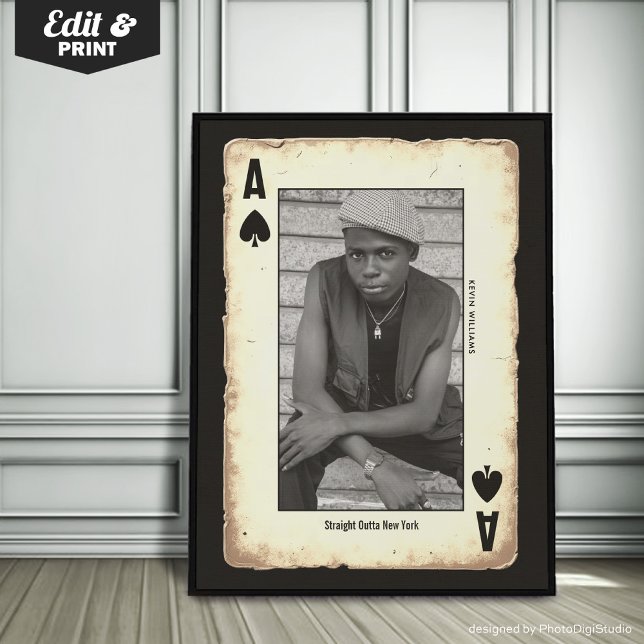 Custom Rebel Tee Wall Art, Poker direkt an der Out Poster (Custom Rebel Teen Wall Art, Poker Straight Outta Poster)