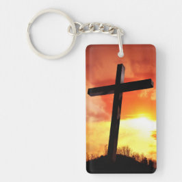 Custom Rectangle Oster Cross Schlüsselanhänger
