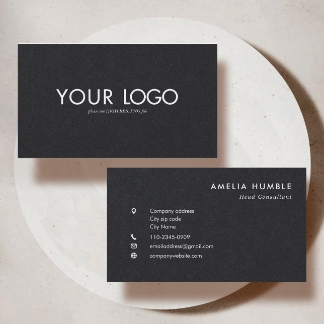 Custom Rectangular Logo Business card template Visitenkarte (Von Creator hochgeladen)