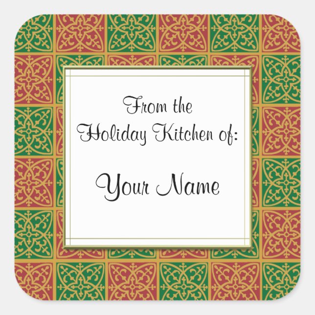 Custom Red and Green Lilie Baking Stickers (Vorderseite)