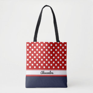 Custom Red and White Polka Dots mit Marine Base