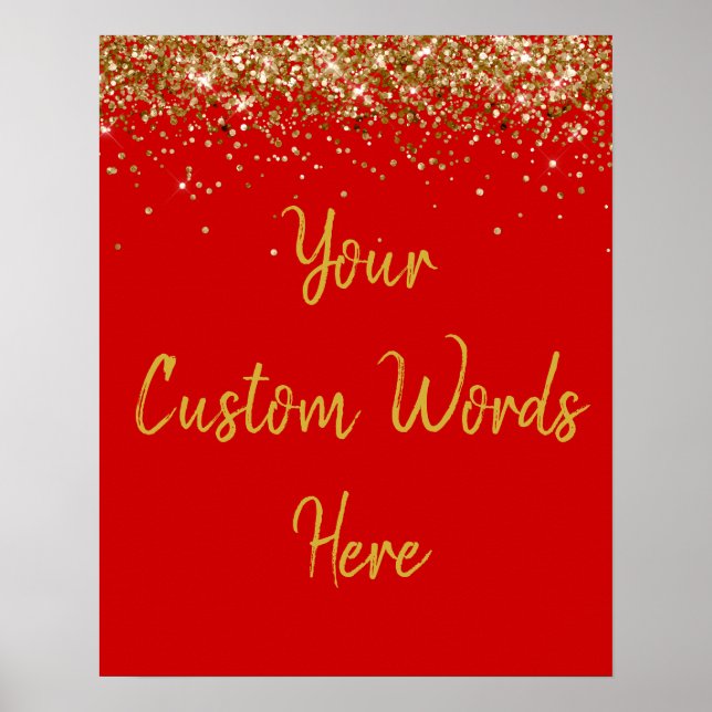Custom Red Anniversary Party Foto Prop Poster (Vorne)