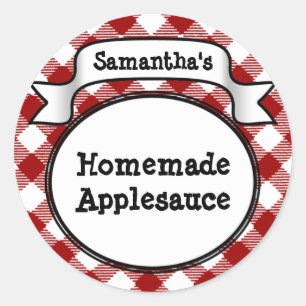 Custom Red Apple/Applesauce Canning Jar Label Runder Aufkleber